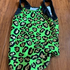 green leopard leotard
